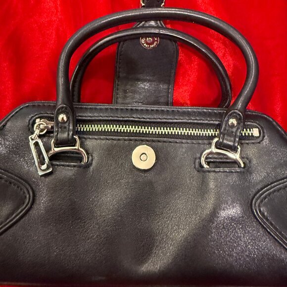 VINTAGE COLE HAAN BLACK LEATHER SILVER HARDWARE MINI BAG - Picture 8 of 14